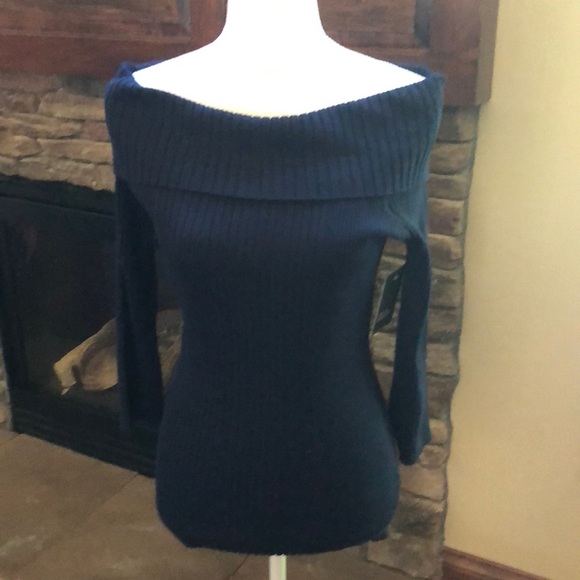 89th & Madison Tops - NWT off the shoulder navy sweater size M